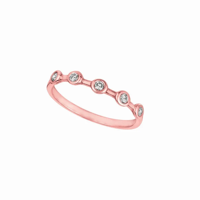 0.15 CT DIAMOND BEZEL SET RING 14K GOLD