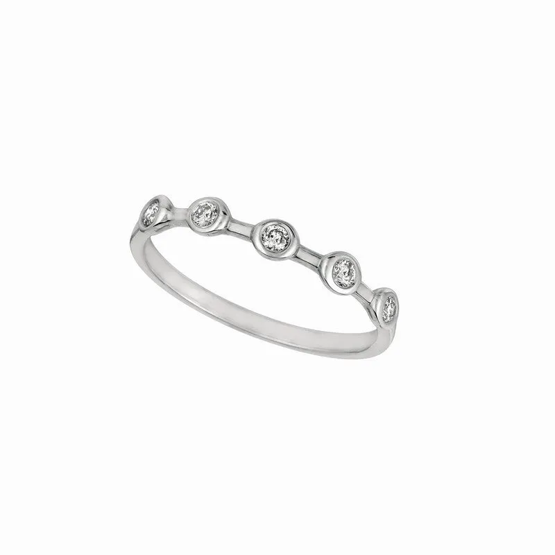 0.15 CT DIAMOND BEZEL SET RING 14K GOLD