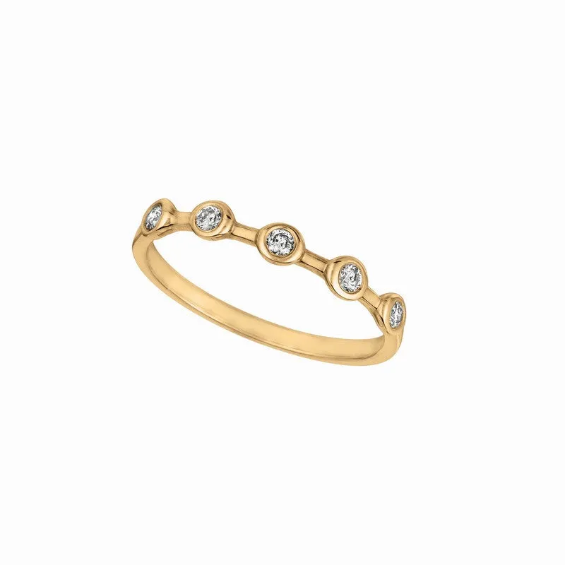 0.15 CT DIAMOND BEZEL SET RING 14K GOLD