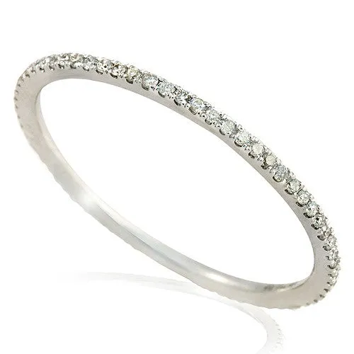 0.20ct Round-Cut Diamond Eternity Ring, 18k White Gold