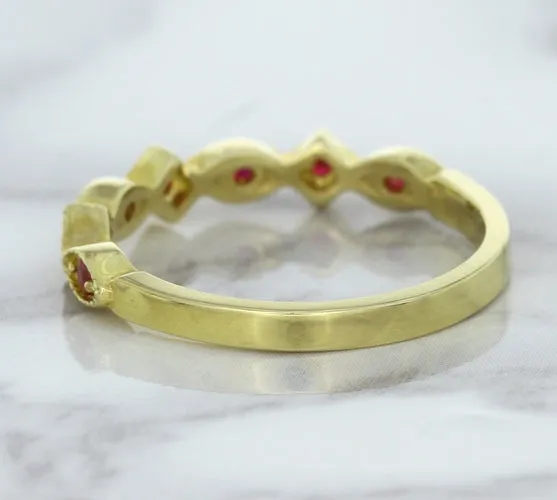 0.20ctw Ruby Alternating Marquise Ring in 14K Yellow Gold