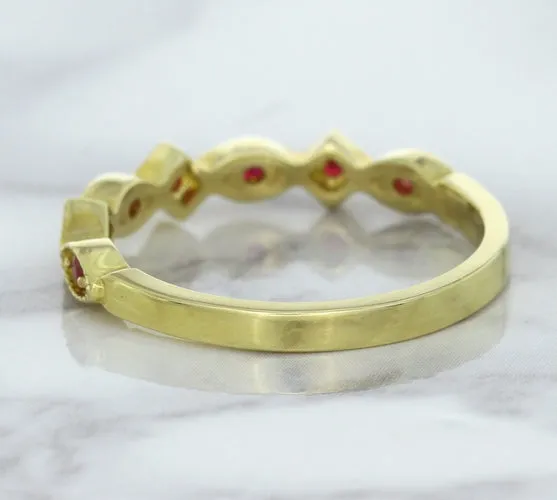 0.20ctw Ruby Alternating Marquise Ring in 14K Yellow Gold
