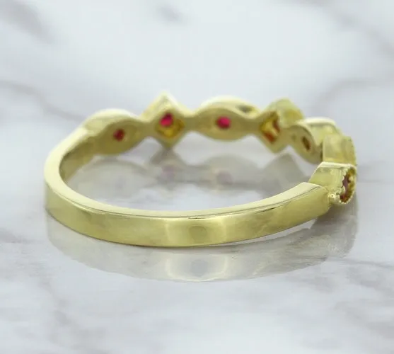 0.20ctw Ruby Alternating Marquise Ring in 14K Yellow Gold