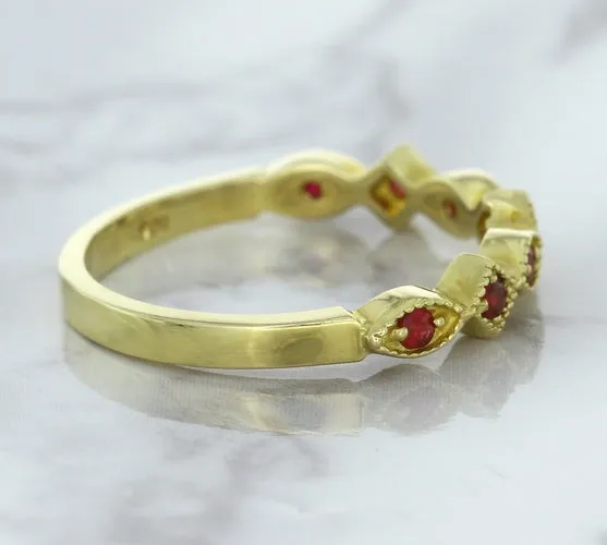 0.20ctw Ruby Alternating Marquise Ring in 14K Yellow Gold