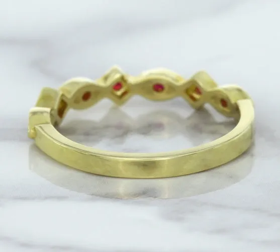 0.20ctw Ruby Alternating Marquise Ring in 14K Yellow Gold