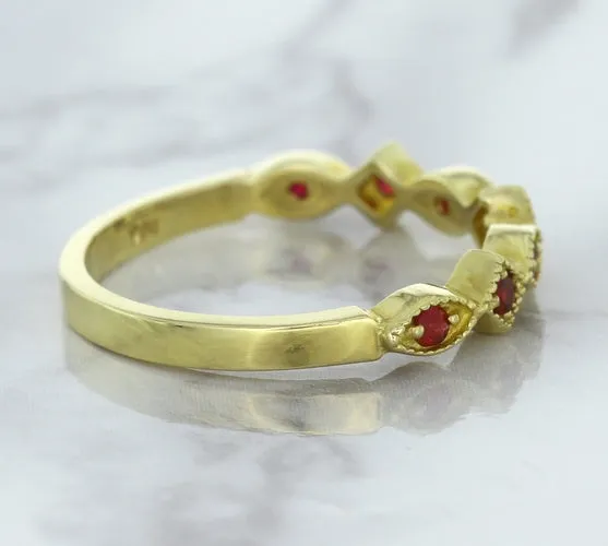 0.20ctw Ruby Alternating Marquise Ring in 14K Yellow Gold