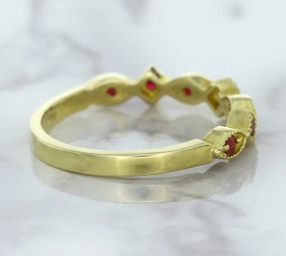0.20ctw Ruby Alternating Marquise Ring in 14K Yellow Gold