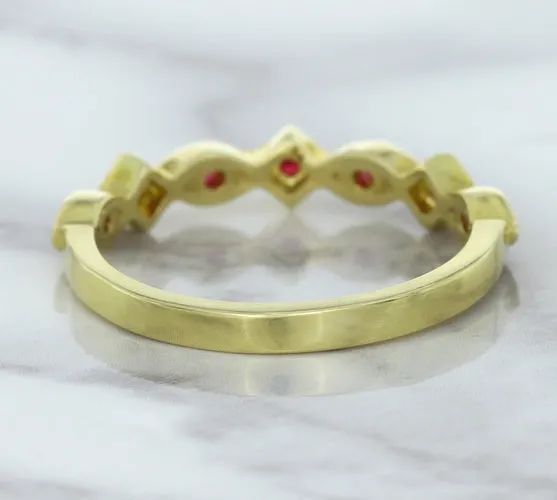 0.20ctw Ruby Alternating Marquise Ring in 14K Yellow Gold