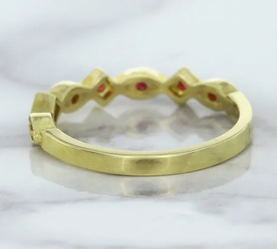 0.20ctw Ruby Alternating Marquise Ring in 14K Yellow Gold