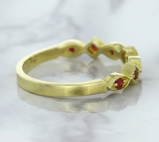 0.20ctw Ruby Alternating Marquise Ring in 14K Yellow Gold