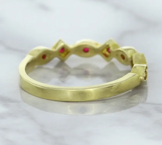 0.20ctw Ruby Alternating Marquise Ring in 14K Yellow Gold