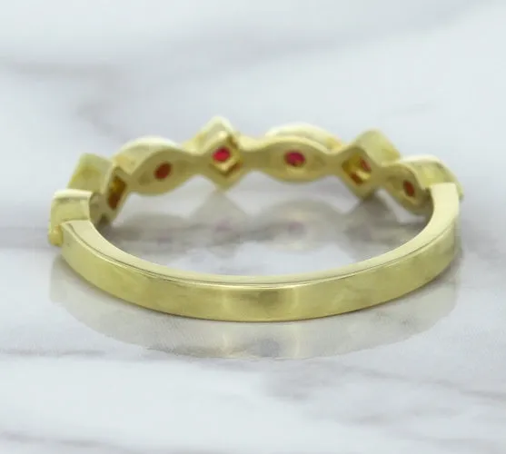 0.20ctw Ruby Alternating Marquise Ring in 14K Yellow Gold
