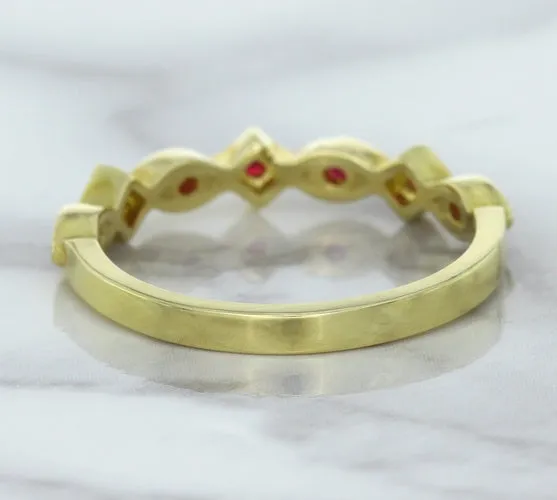 0.20ctw Ruby Alternating Marquise Ring in 14K Yellow Gold