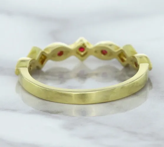 0.20ctw Ruby Alternating Marquise Ring in 14K Yellow Gold