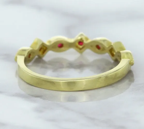 0.20ctw Ruby Alternating Marquise Ring in 14K Yellow Gold