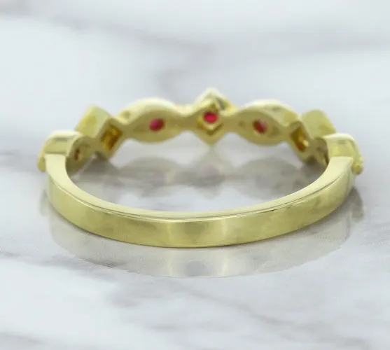 0.20ctw Ruby Alternating Marquise Ring in 14K Yellow Gold