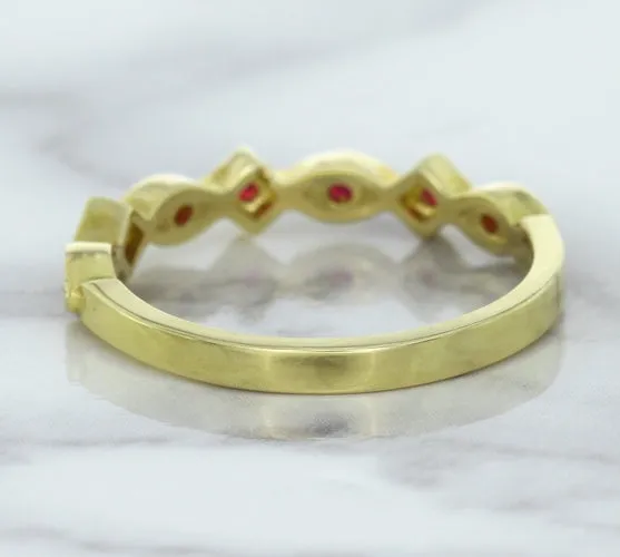 0.20ctw Ruby Alternating Marquise Ring in 14K Yellow Gold