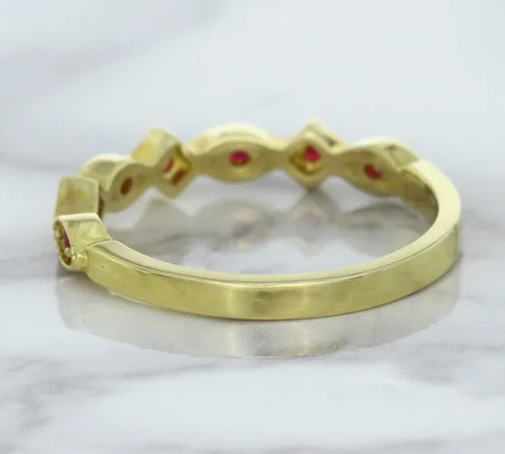 0.20ctw Ruby Alternating Marquise Ring in 14K Yellow Gold