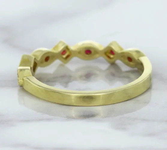 0.20ctw Ruby Alternating Marquise Ring in 14K Yellow Gold