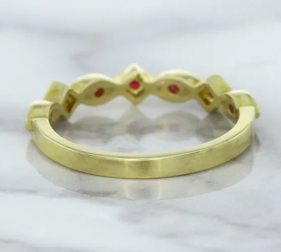 0.20ctw Ruby Alternating Marquise Ring in 14K Yellow Gold