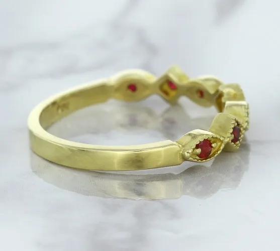0.20ctw Ruby Alternating Marquise Ring in 14K Yellow Gold