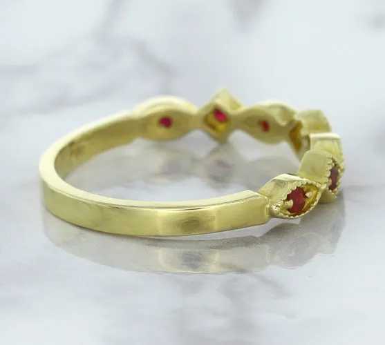 0.20ctw Ruby Alternating Marquise Ring in 14K Yellow Gold