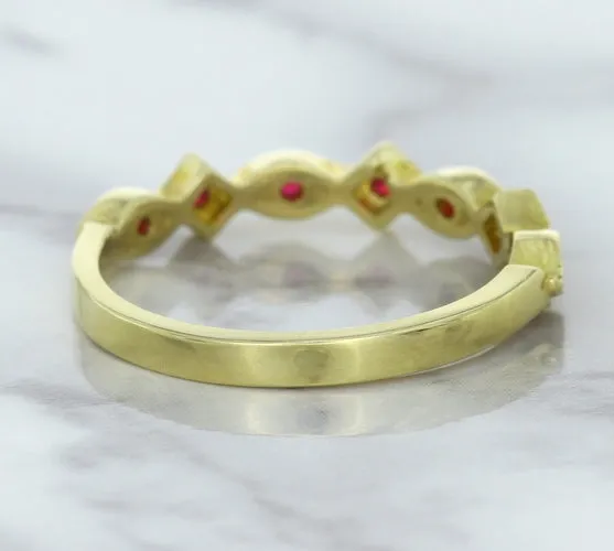 0.20ctw Ruby Alternating Marquise Ring in 14K Yellow Gold