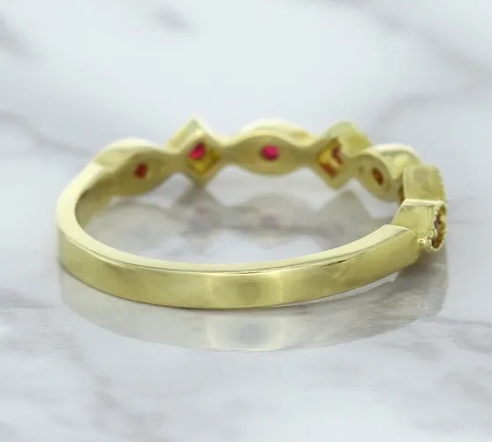 0.20ctw Ruby Alternating Marquise Ring in 14K Yellow Gold