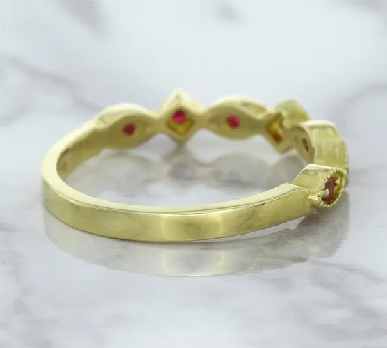 0.20ctw Ruby Alternating Marquise Ring in 14K Yellow Gold