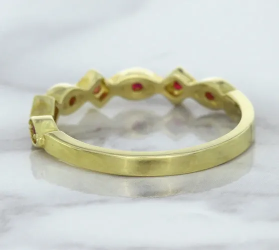0.20ctw Ruby Alternating Marquise Ring in 14K Yellow Gold