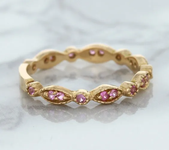 0.26ctw Pink Sapphire Alternating Marquise Ring in 14K Rose Gold