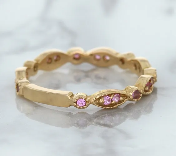 0.26ctw Pink Sapphire Alternating Marquise Ring in 14K Rose Gold
