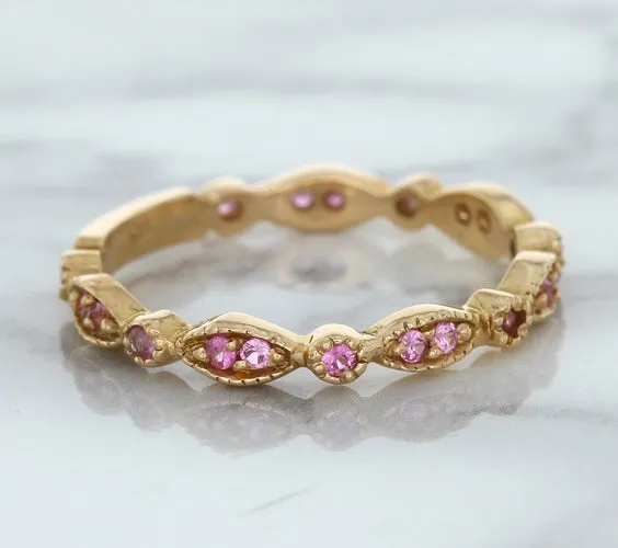 0.26ctw Pink Sapphire Alternating Marquise Ring in 14K Rose Gold