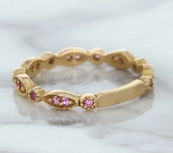 0.26ctw Pink Sapphire Alternating Marquise Ring in 14K Rose Gold