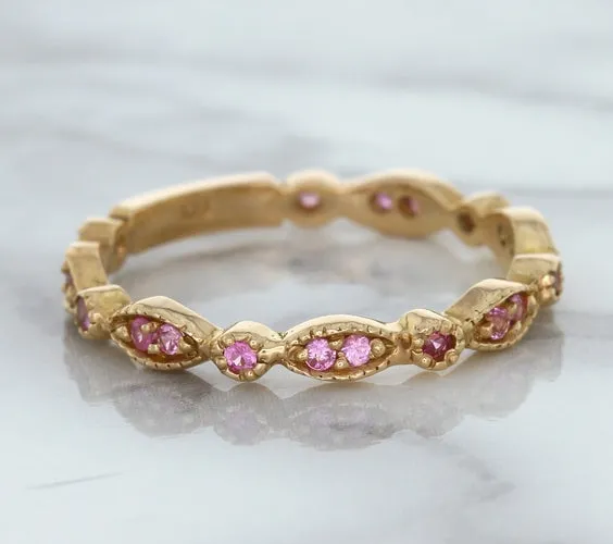 0.26ctw Pink Sapphire Alternating Marquise Ring in 14K Rose Gold