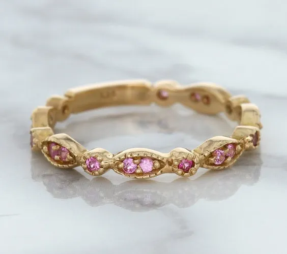 0.26ctw Pink Sapphire Alternating Marquise Ring in 14K Rose Gold