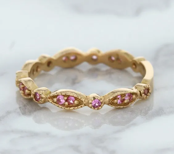 0.26ctw Pink Sapphire Alternating Marquise Ring in 14K Rose Gold