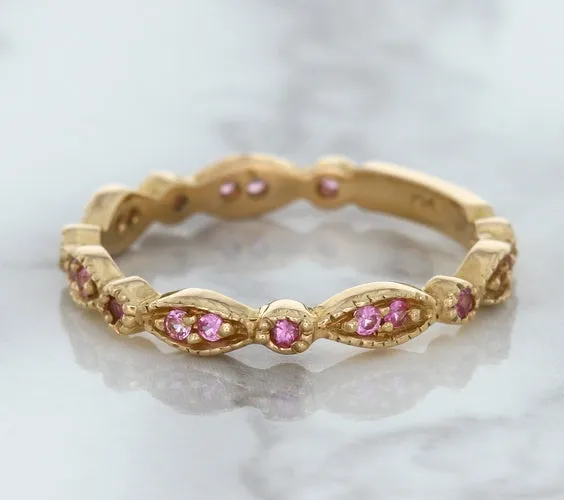 0.26ctw Pink Sapphire Alternating Marquise Ring in 14K Rose Gold