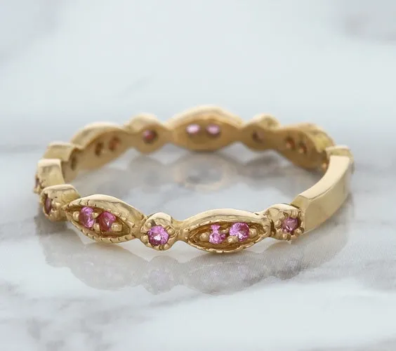 0.26ctw Pink Sapphire Alternating Marquise Ring in 14K Rose Gold