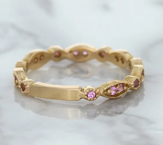 0.26ctw Pink Sapphire Alternating Marquise Ring in 14K Rose Gold