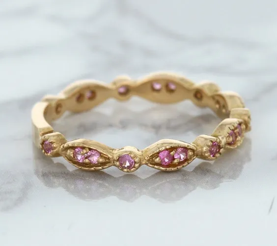0.26ctw Pink Sapphire Alternating Marquise Ring in 14K Rose Gold