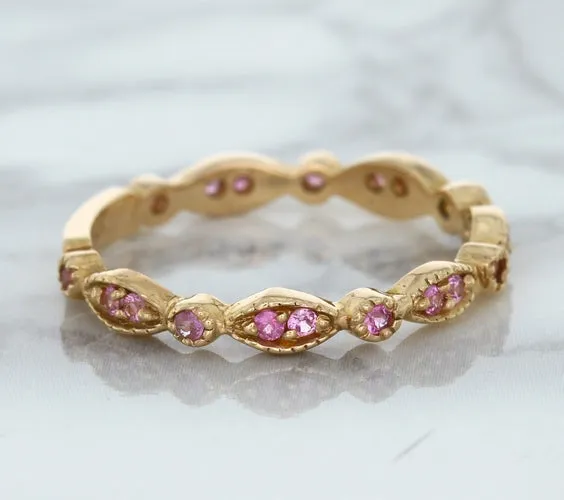 0.26ctw Pink Sapphire Alternating Marquise Ring in 14K Rose Gold