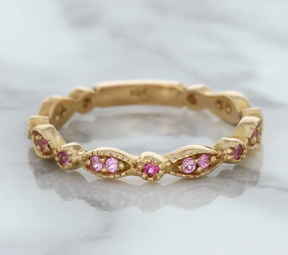 0.26ctw Pink Sapphire Alternating Marquise Ring in 14K Rose Gold