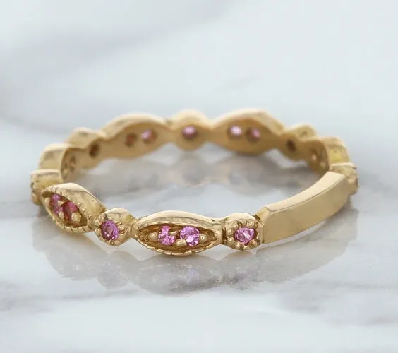 0.26ctw Pink Sapphire Alternating Marquise Ring in 14K Rose Gold