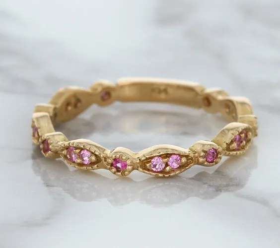 0.26ctw Pink Sapphire Alternating Marquise Ring in 14K Rose Gold