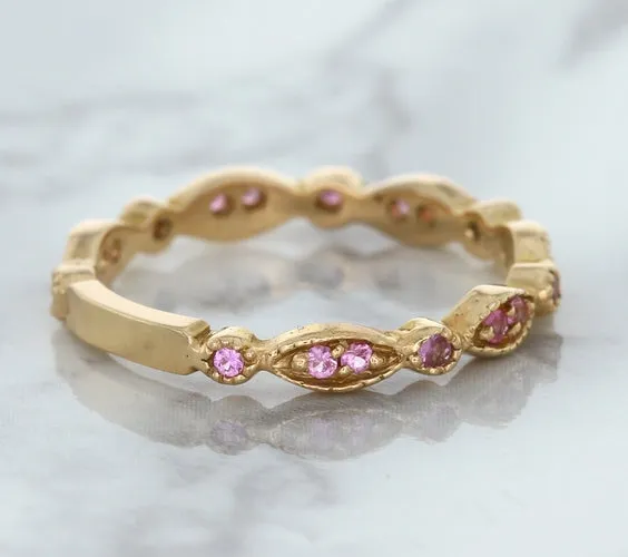 0.26ctw Pink Sapphire Alternating Marquise Ring in 14K Rose Gold