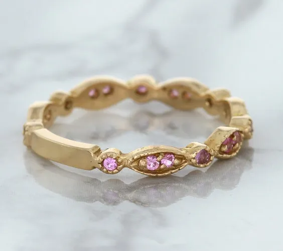 0.26ctw Pink Sapphire Alternating Marquise Ring in 14K Rose Gold