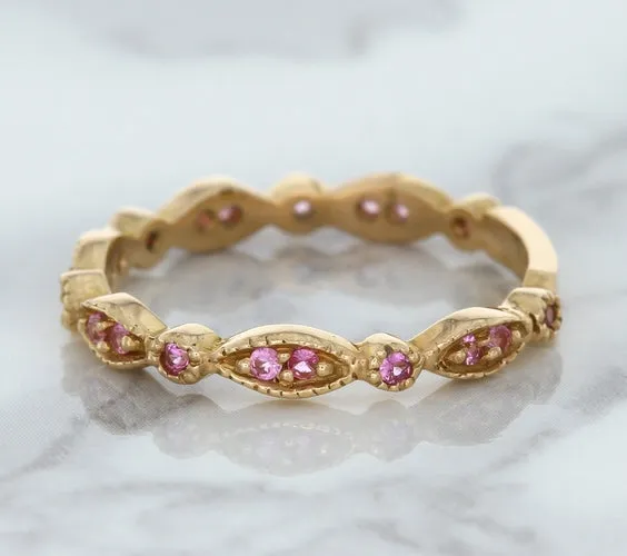 0.26ctw Pink Sapphire Alternating Marquise Ring in 14K Rose Gold