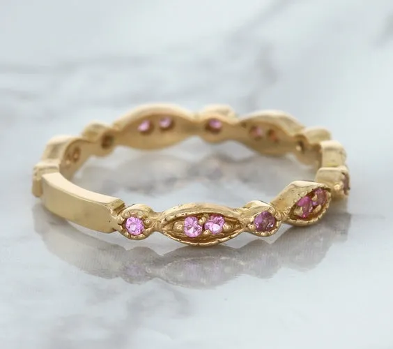 0.26ctw Pink Sapphire Alternating Marquise Ring in 14K Rose Gold