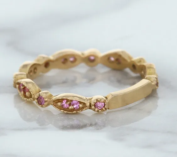 0.26ctw Pink Sapphire Alternating Marquise Ring in 14K Rose Gold